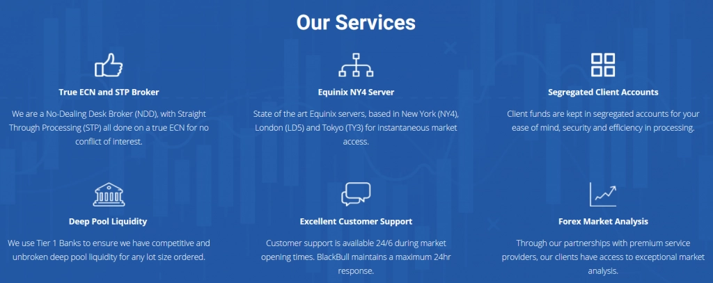 Visão geral dos serviços da BlackBull Markets